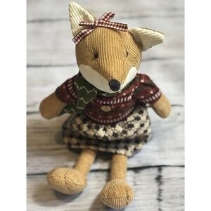 Corduroy Fox Girl Weighted Nursery Shelf Sitter Woodland Forest Plush Christmas